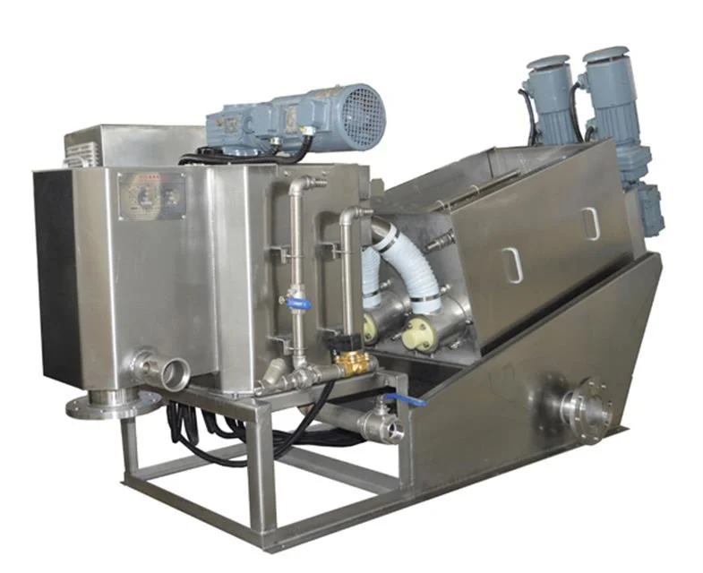 Multi-Disk Screw Press Sludge Dewatering Machine Bio Sludge Polymer Dosing Device